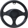 steering wheel cover 37-39cm - black/chrome